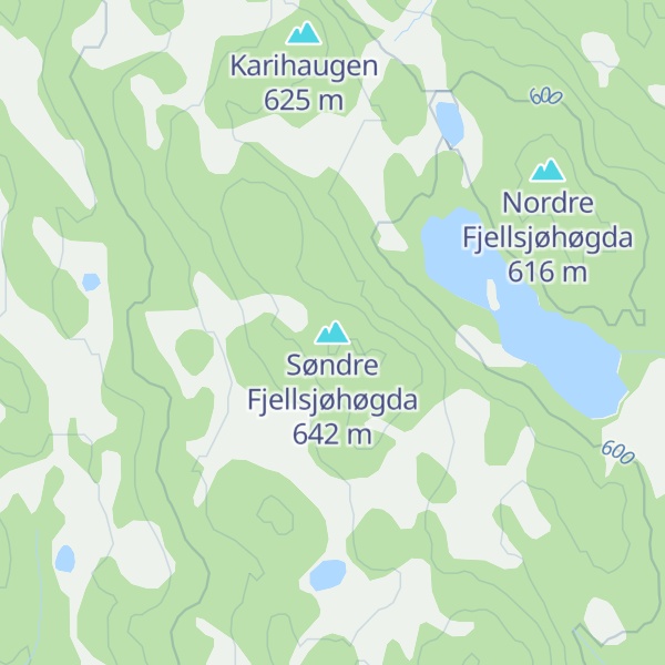 Map of Søndre Fjellsjøhøgda