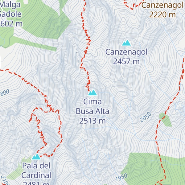 Map of Cima Busa Alta