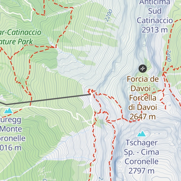 Map of Kölner Hütte - Rifugio Fronza alle Coronelle