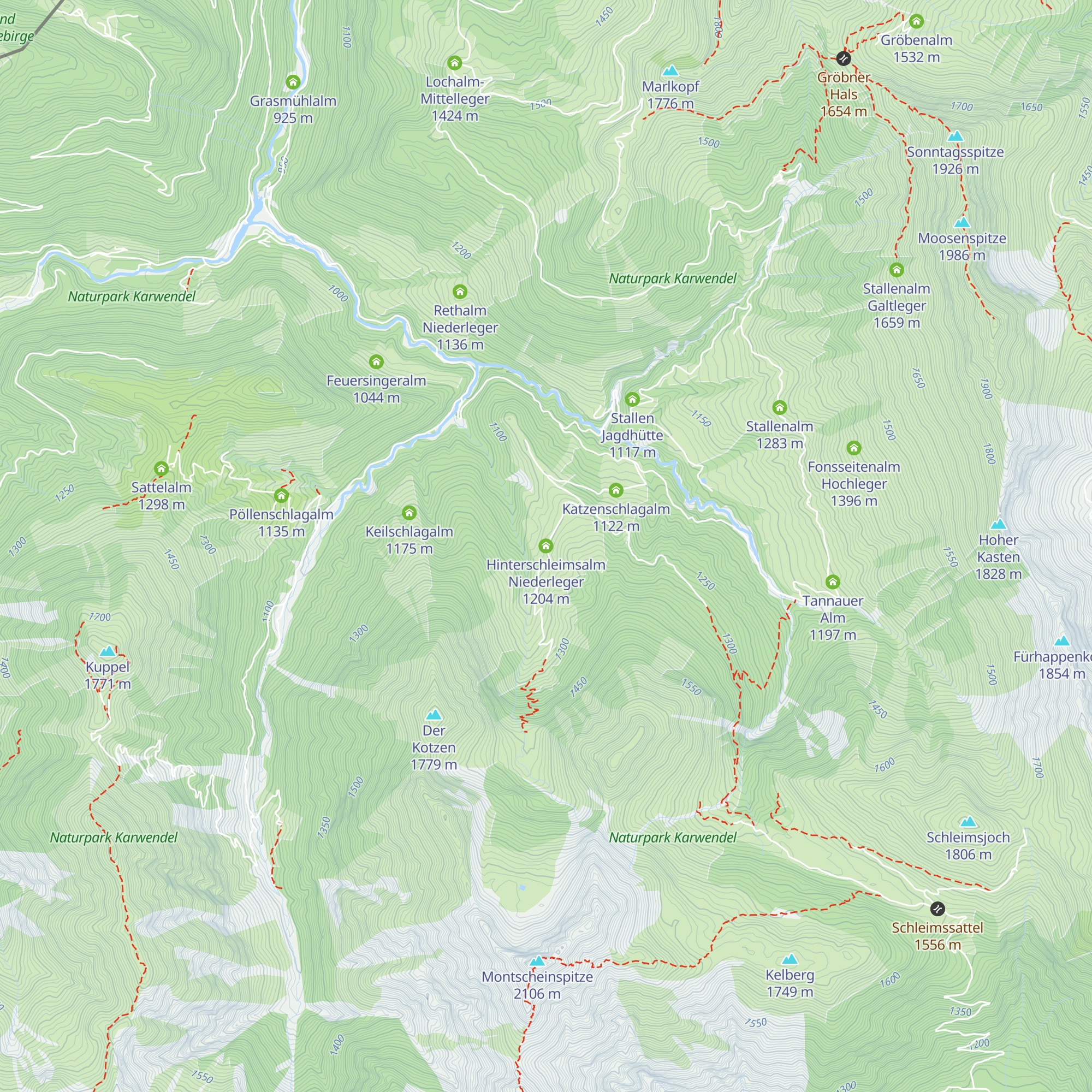 Hinterschleimsalm Niederleger map