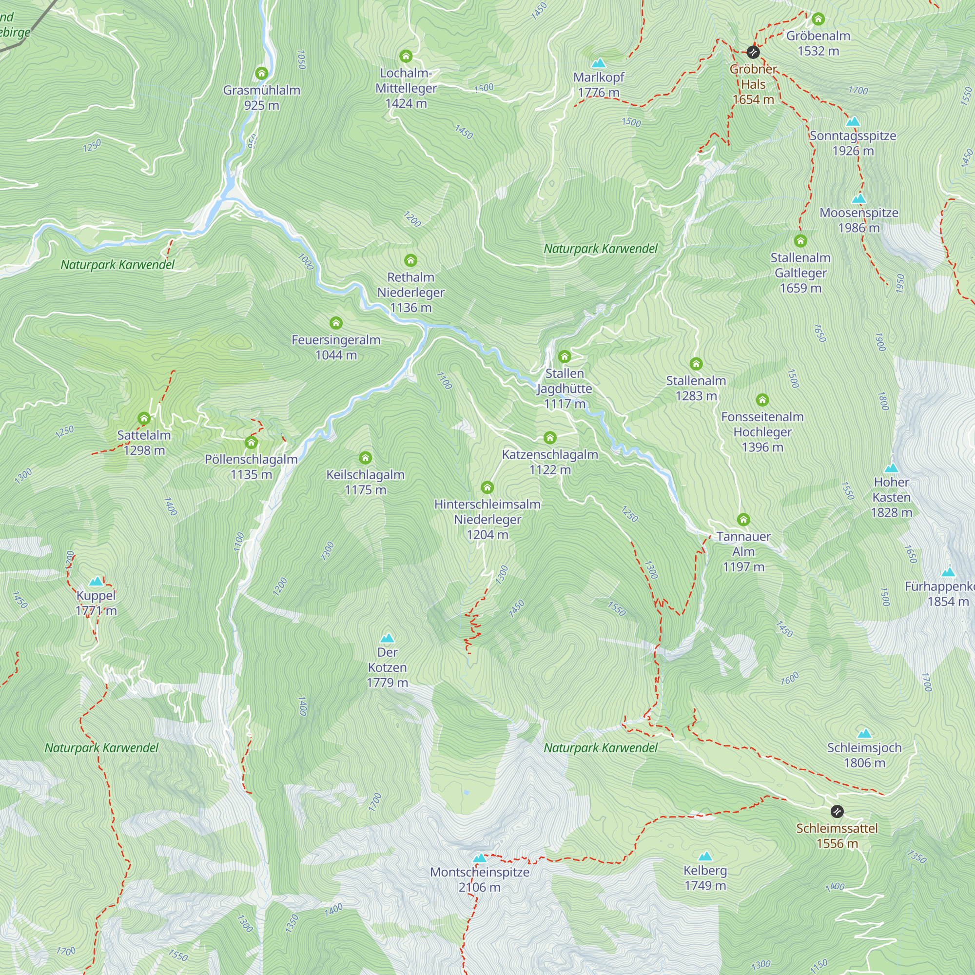 Hinterschleimsalm Niederleger map