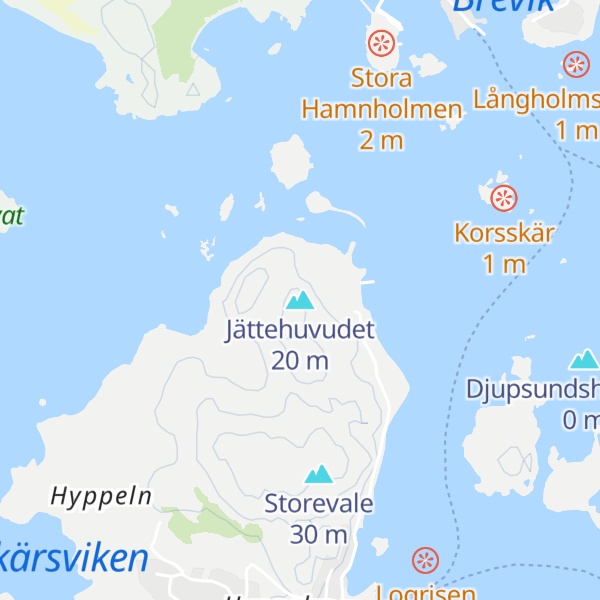 Map of Jättehuvudet