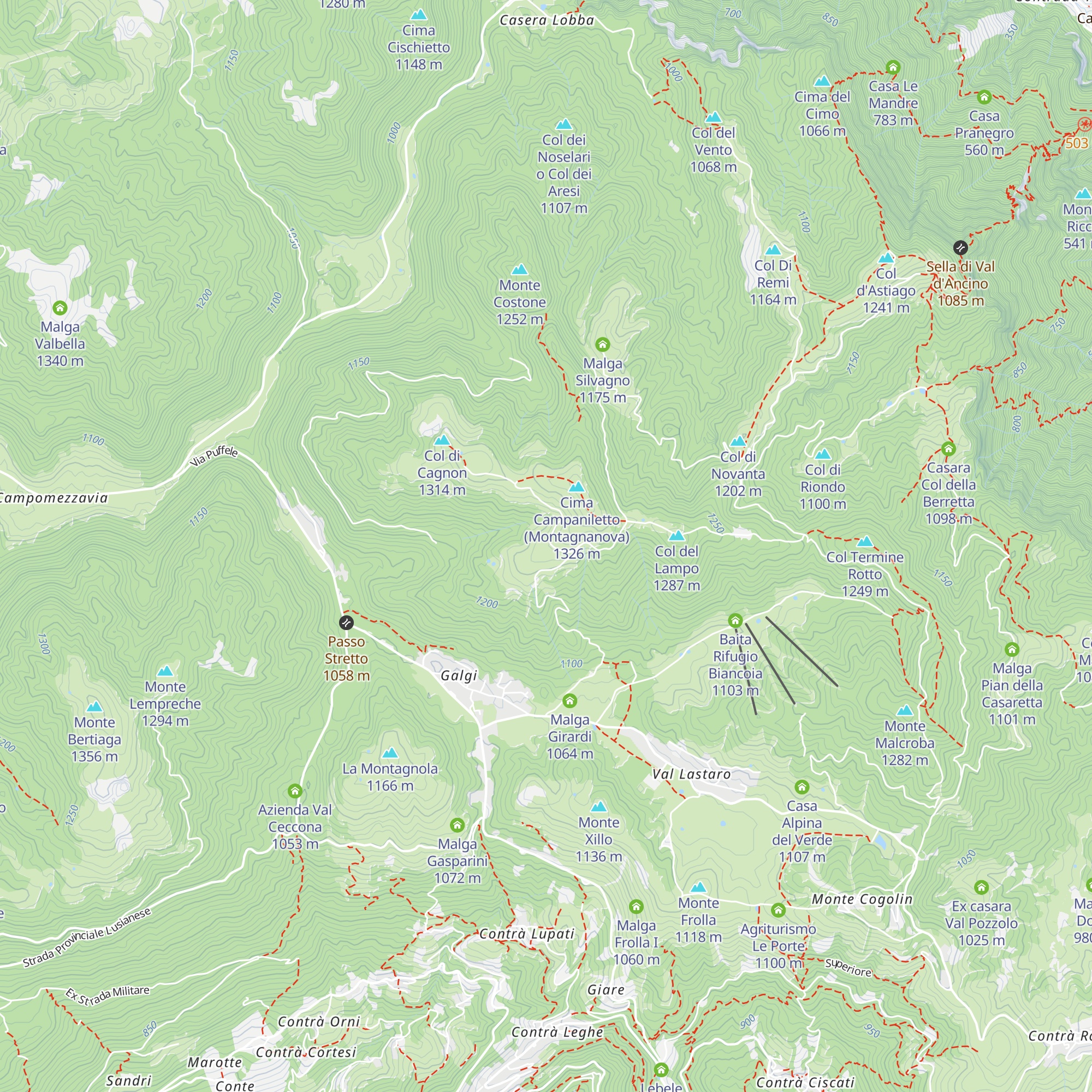 Malga Montagnanova Davanti map