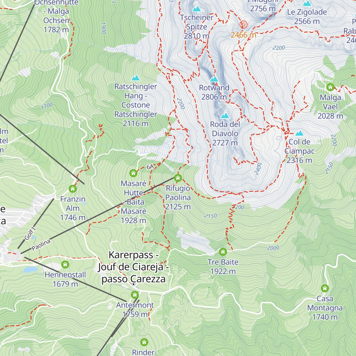 Rifugio Paolina map