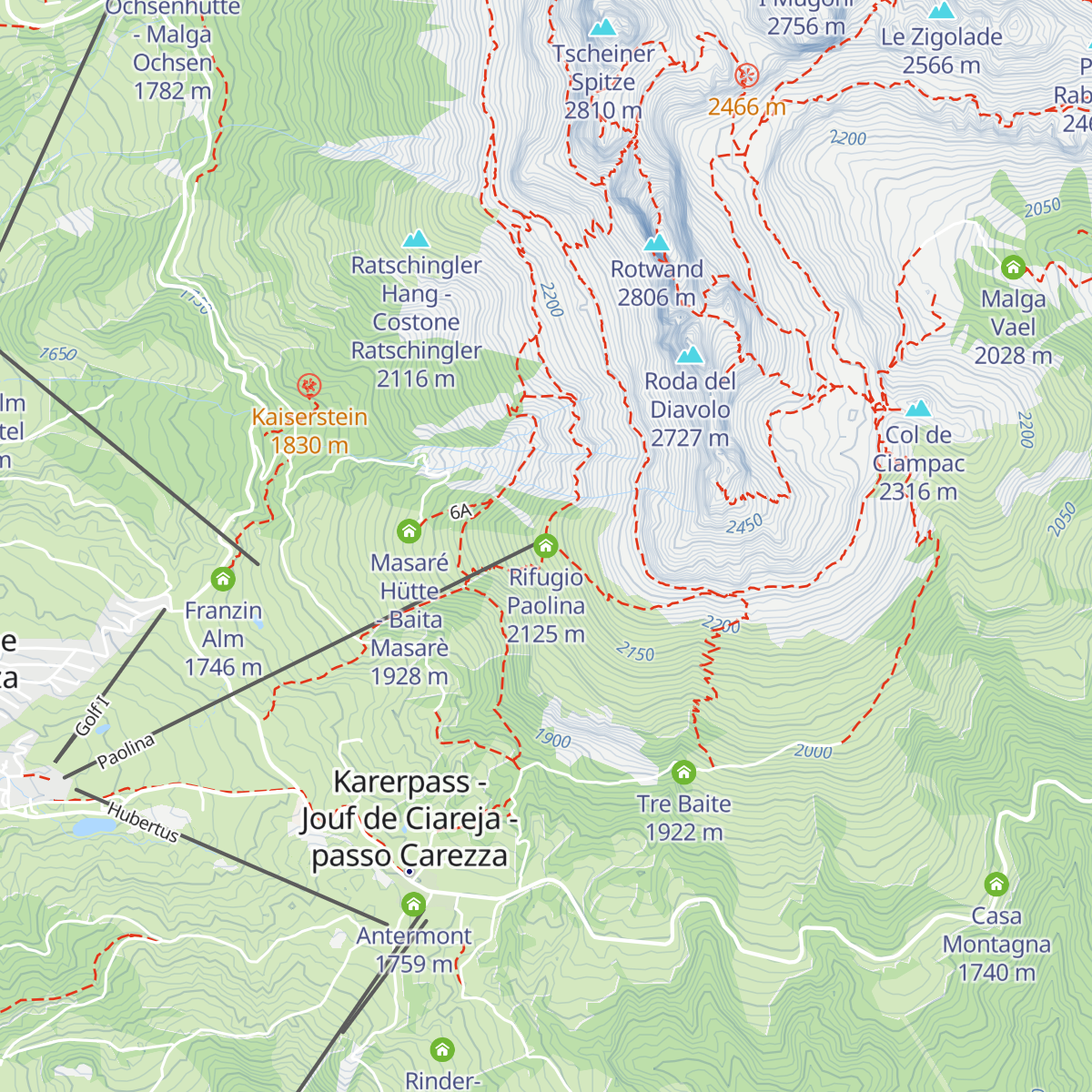 Rifugio Paolina map