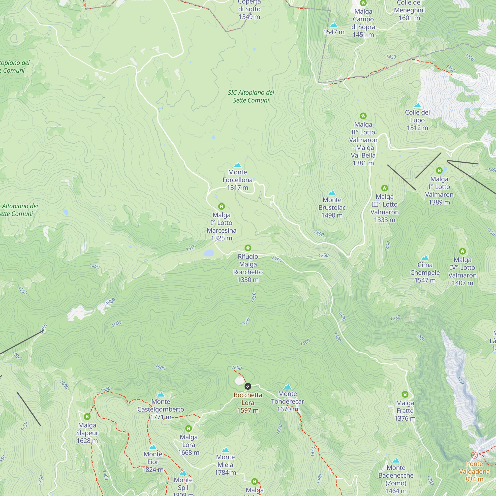 Rifugio Malga Ronchetto map