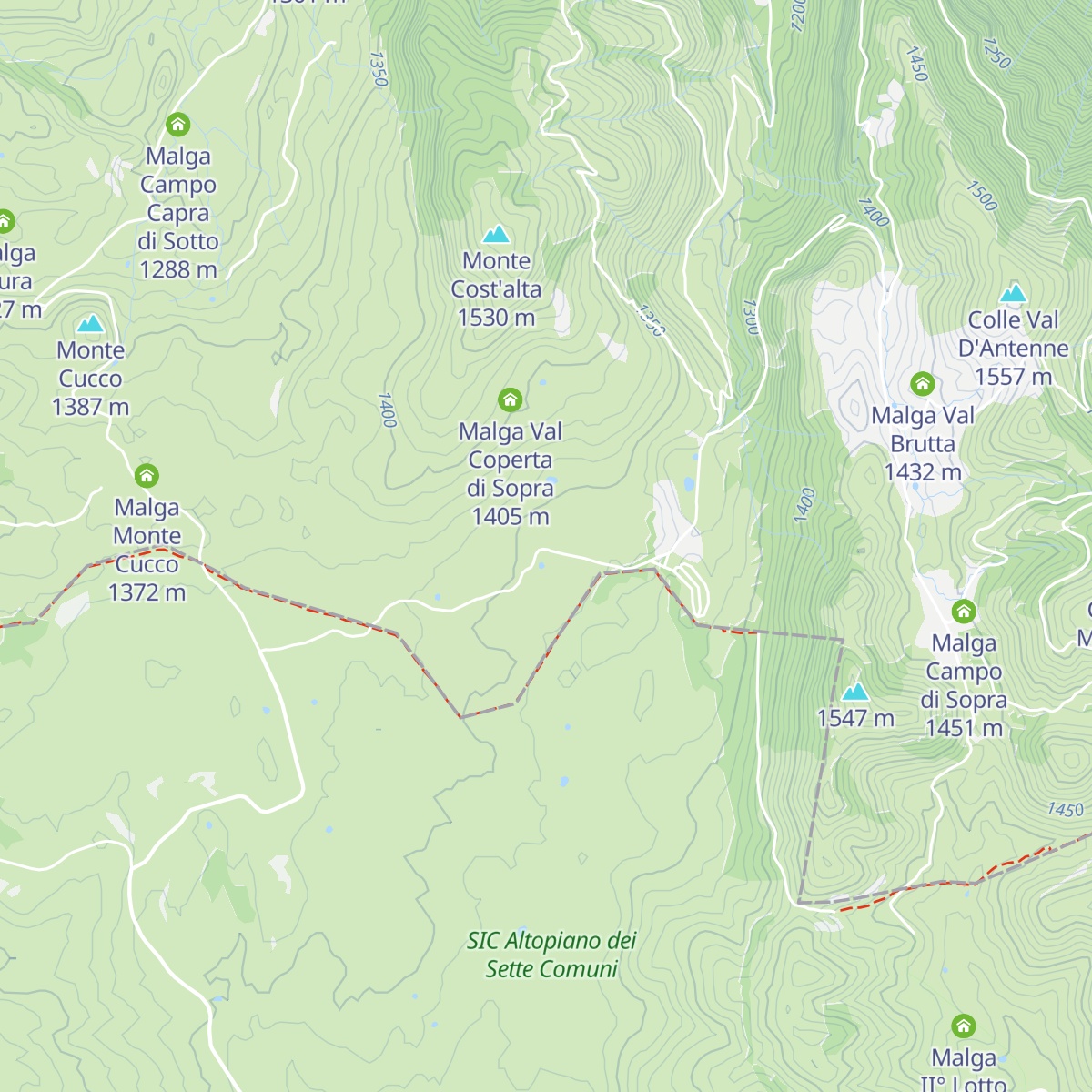 Malga Val Coperta di Sotto map