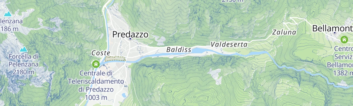 Map of the start of Torrente Avisio A - Predazzo