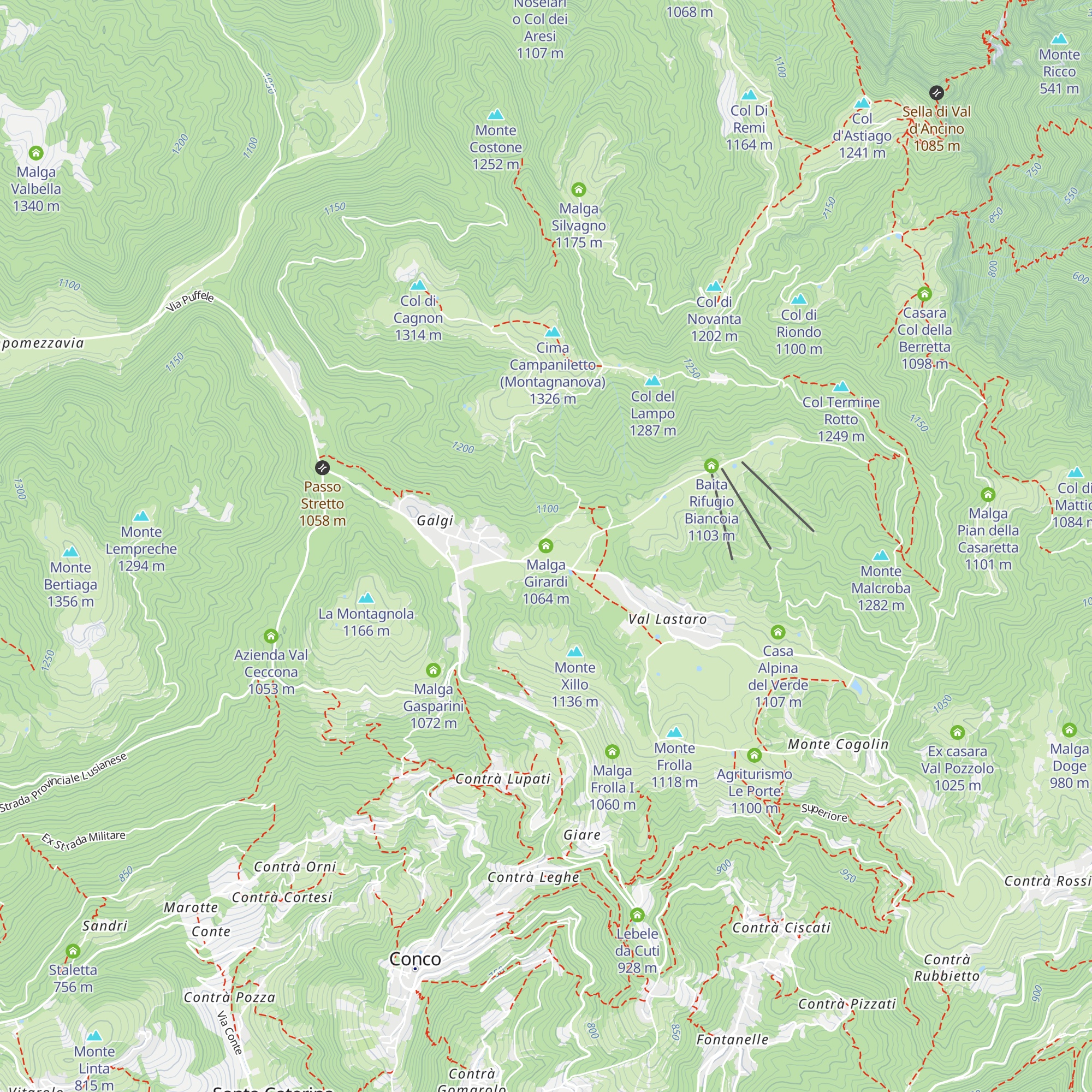Malga Girardi map