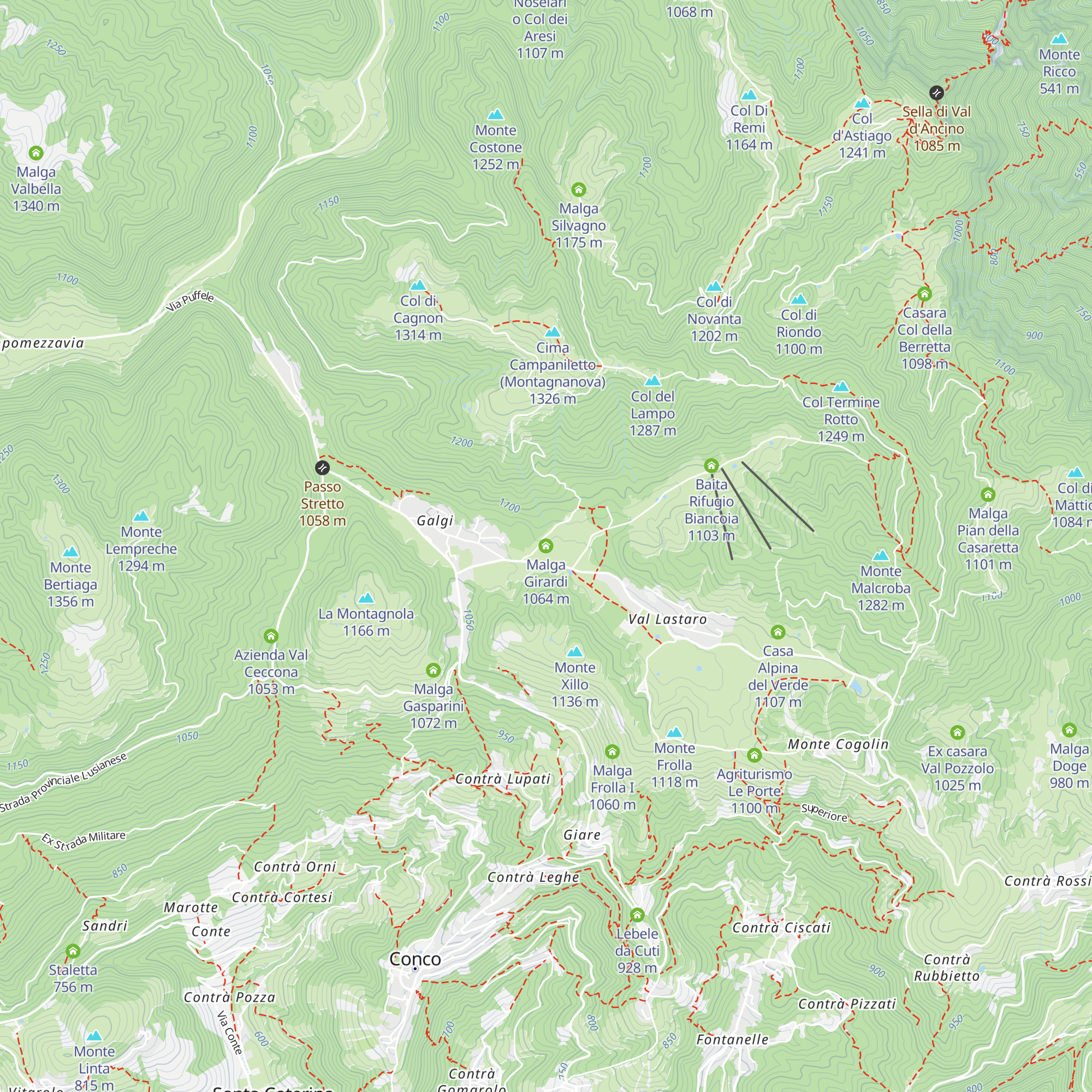 Malga Girardi map