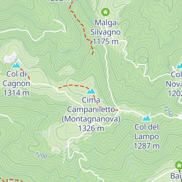 Map of Cima Campaniletto (Montagnanova)