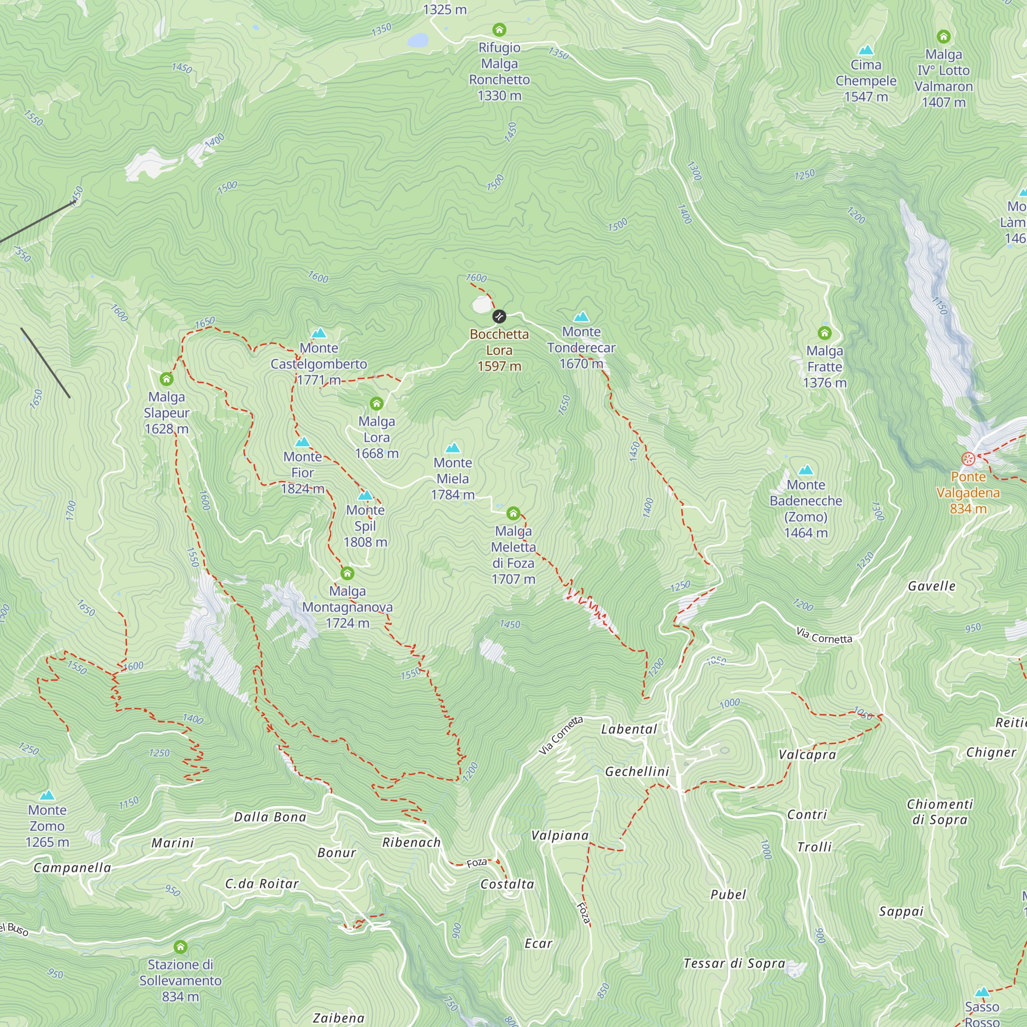Malga Meletta di Foza map