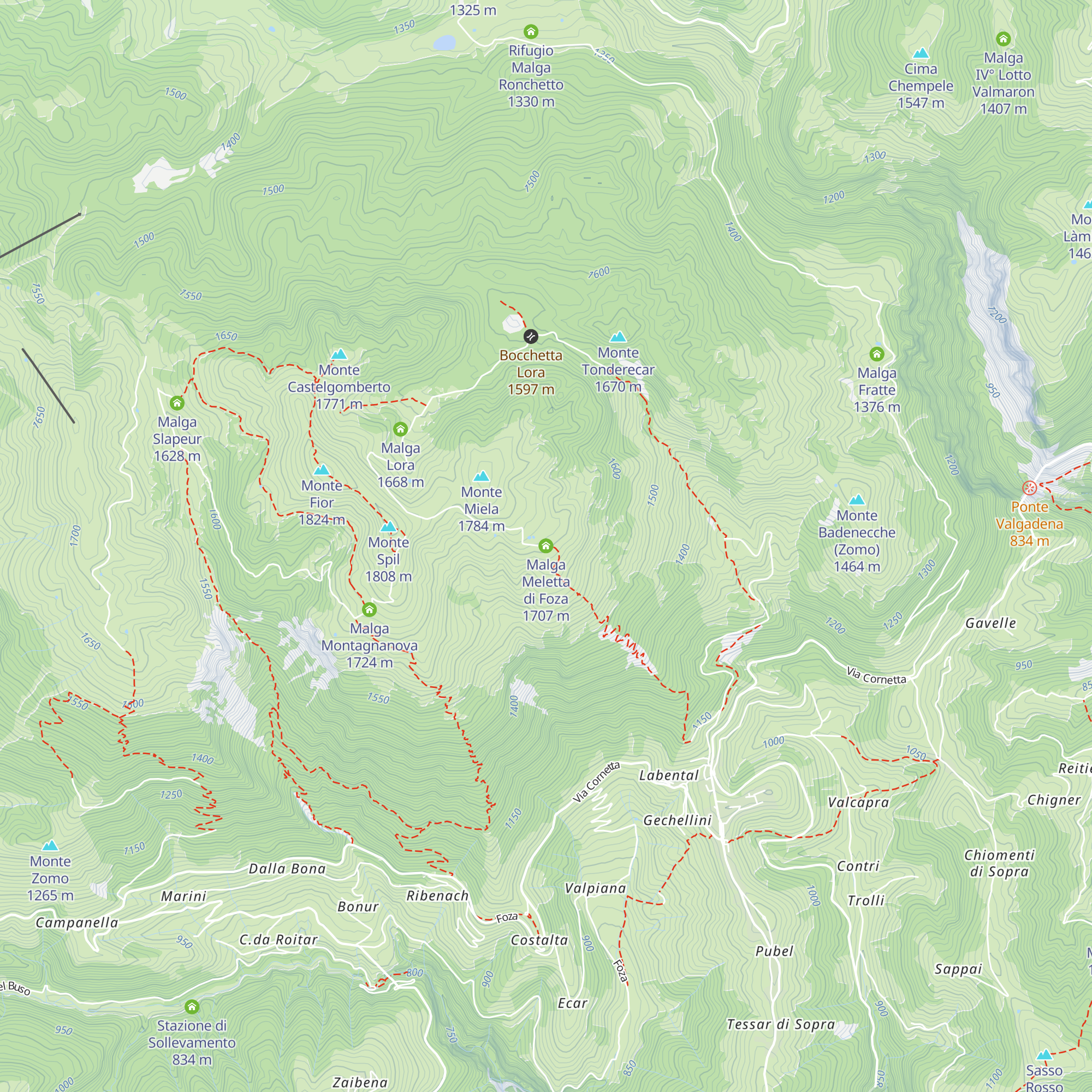 Malga Meletta di Foza map