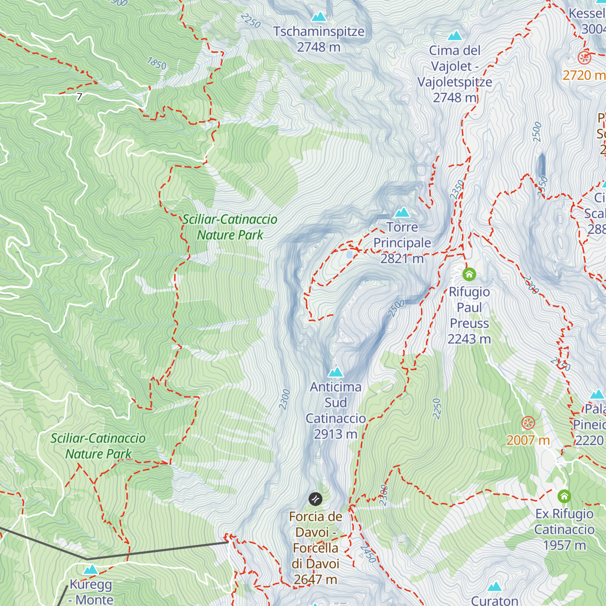 Santnerpasshütte - Rifugio Passo Santner map