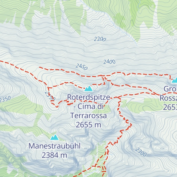Map of Roterdspitze - Cima di Terrarossa