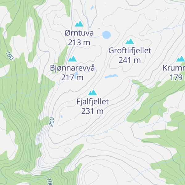 Map of Fjalfjellet