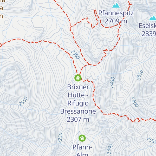 Map of Brixner Hütte - Rifugio Bressanone