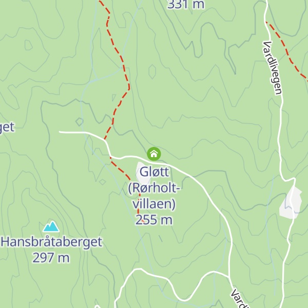 Map of Gløtt (Rørholt-villaen)
