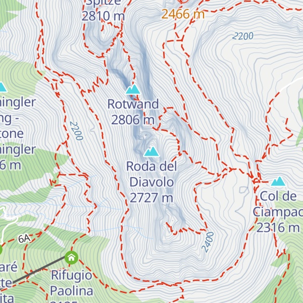 Map of Roda del Diavolo