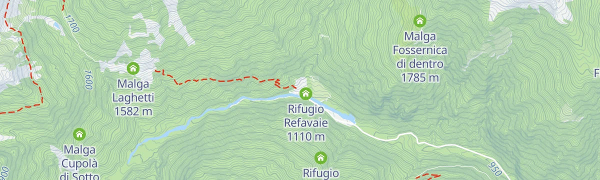 Map of the start of Rifugio Refavaie (Caoria) PS