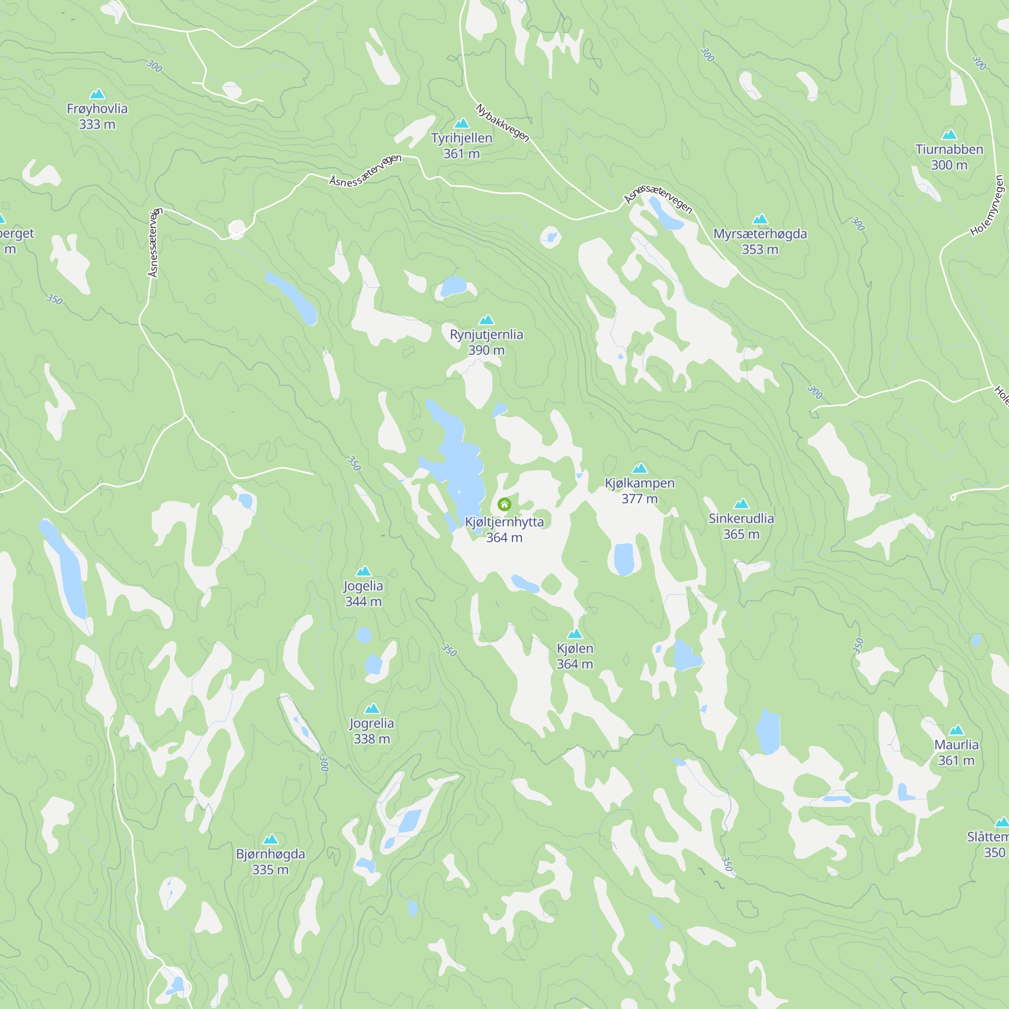 Kjøltjernhytta map