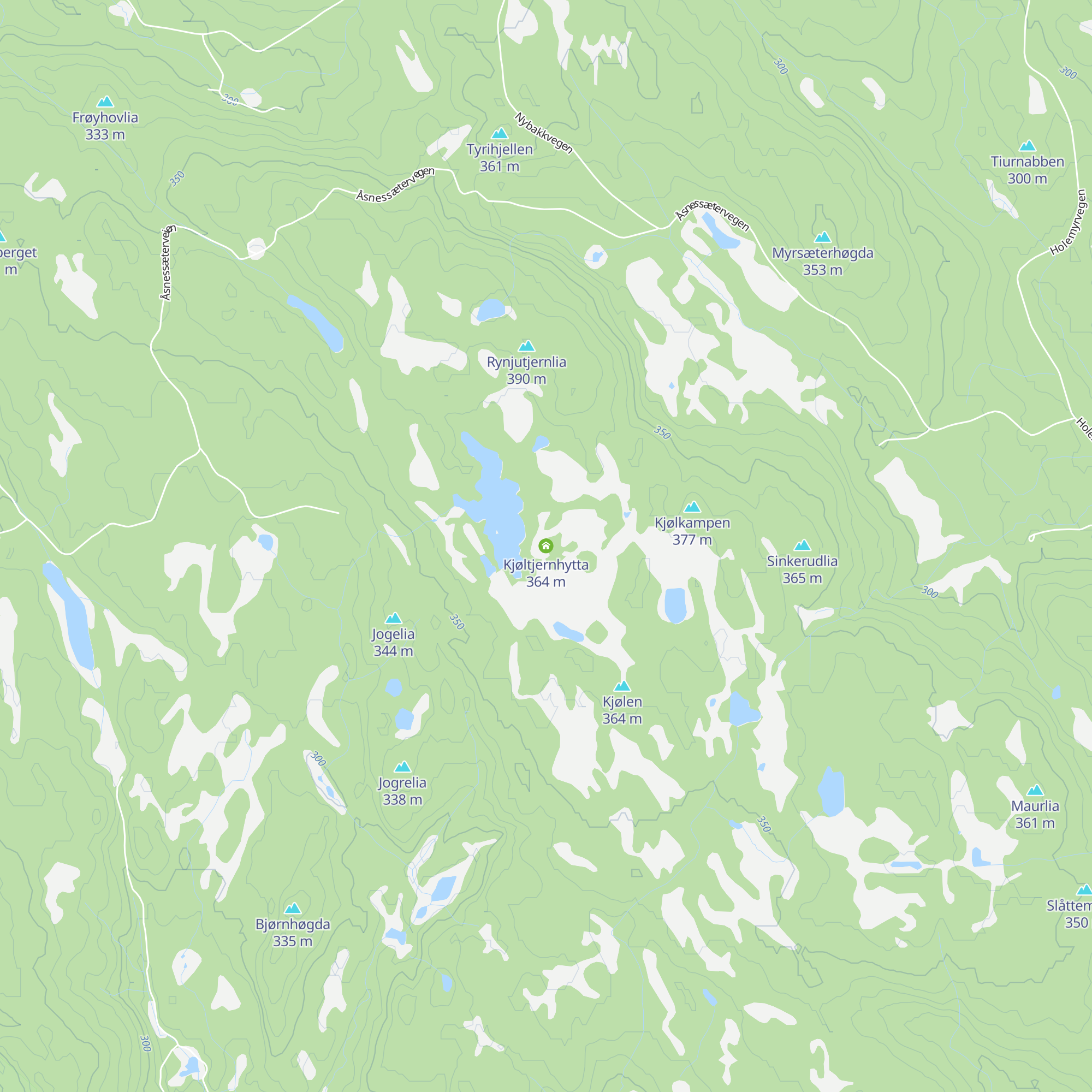 Kjøltjernhytta map