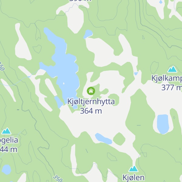 Map of Kjøltjernhytta
