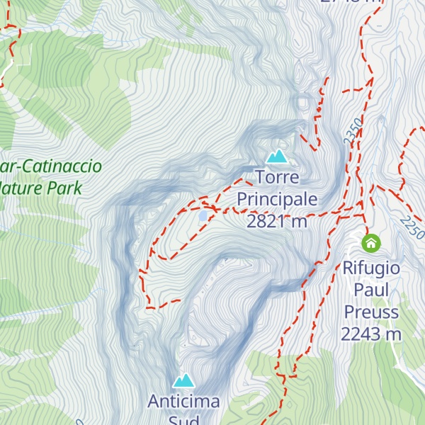 Map of Rifugio Re Alberto Primo - Gartlhütte
