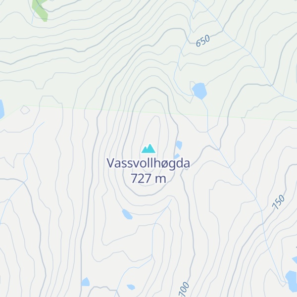 Map of Vassvollhøgda