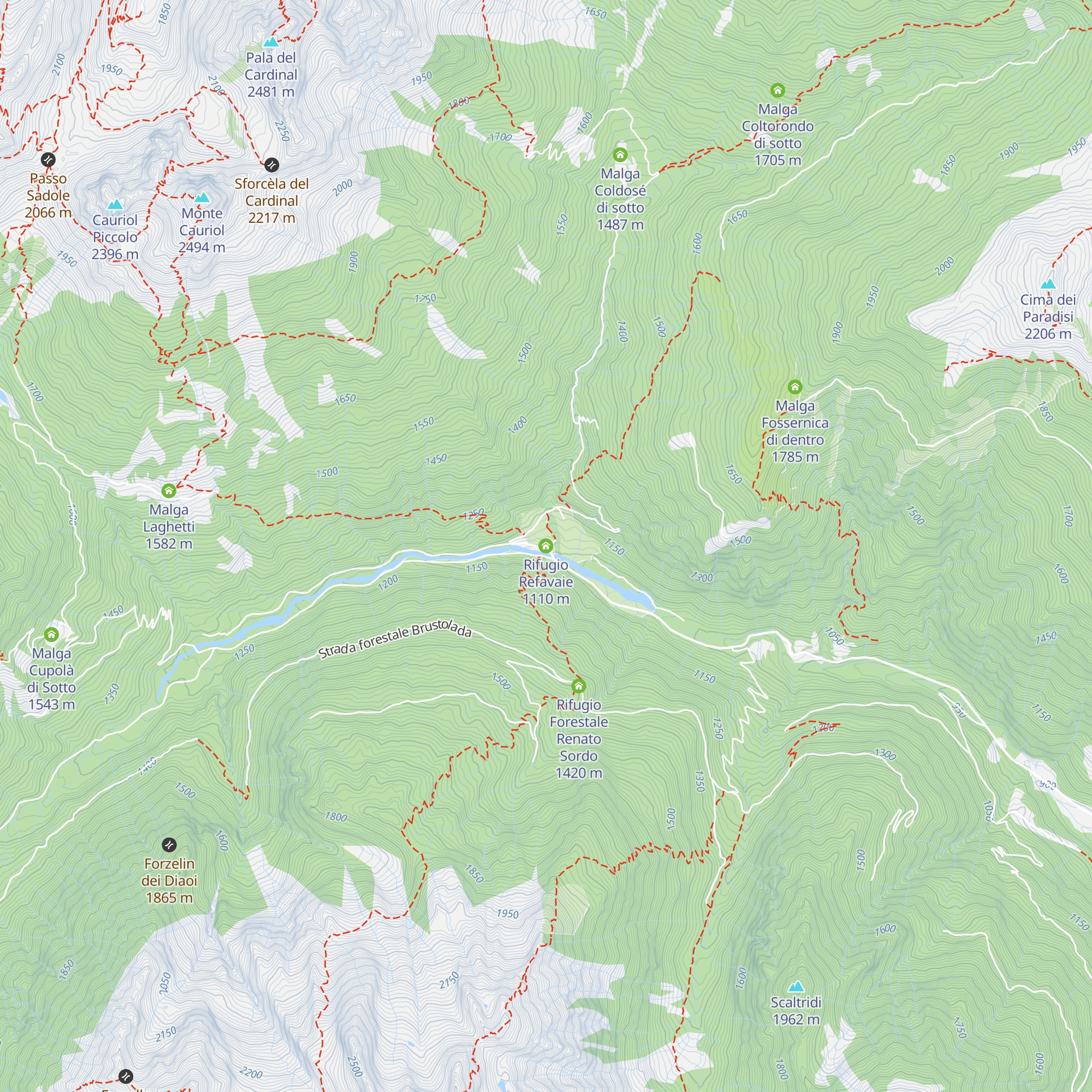 Rifugio Refavaie map