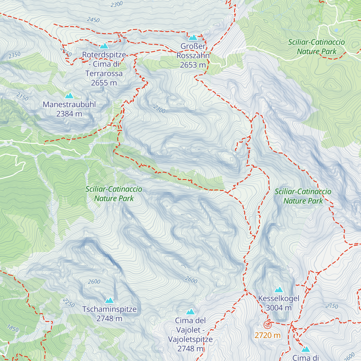 Grasleitenhütte - Rifugio Bergamo map