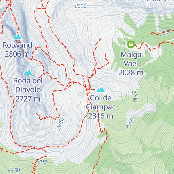 Map of Rifugio Roda di Vael