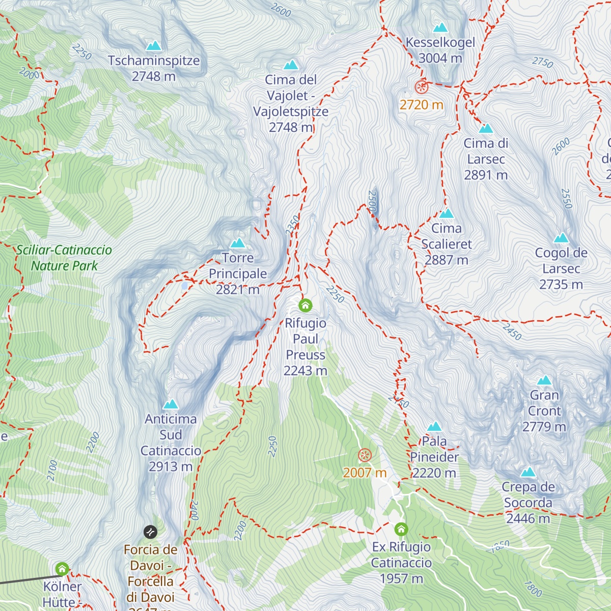 Rifugio Paul Preuss map