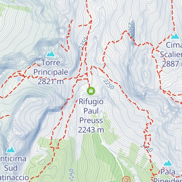 Map of Rifugio Paul Preuss