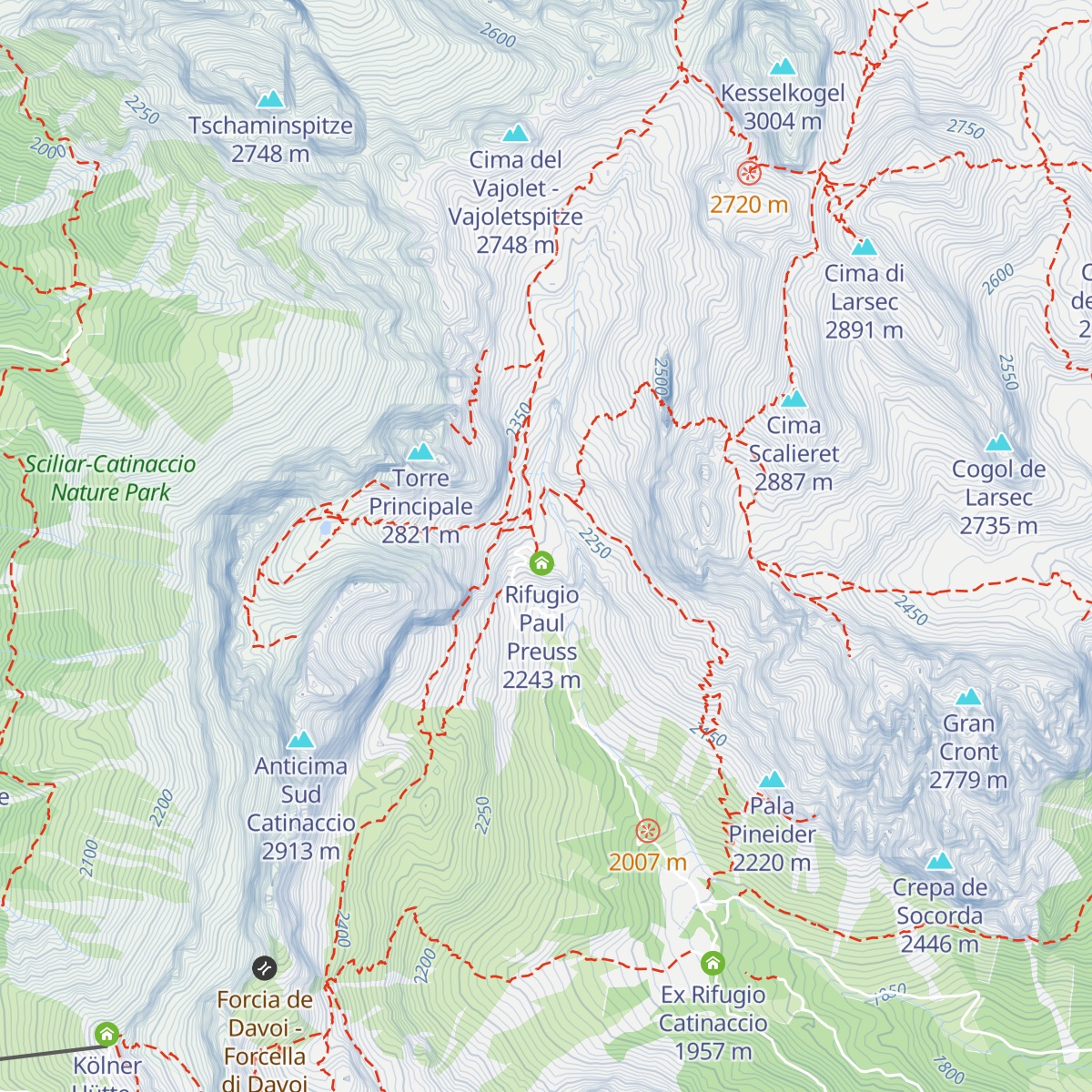 Rifugio Vajolet map