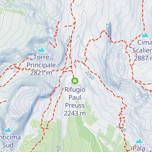 Map of Rifugio Vajolet