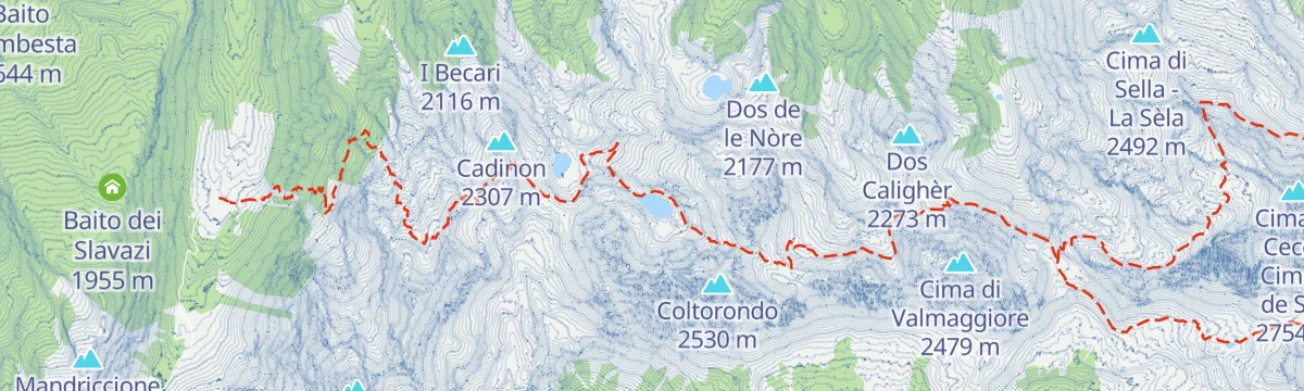 Map of the start of Lago Brutto C4