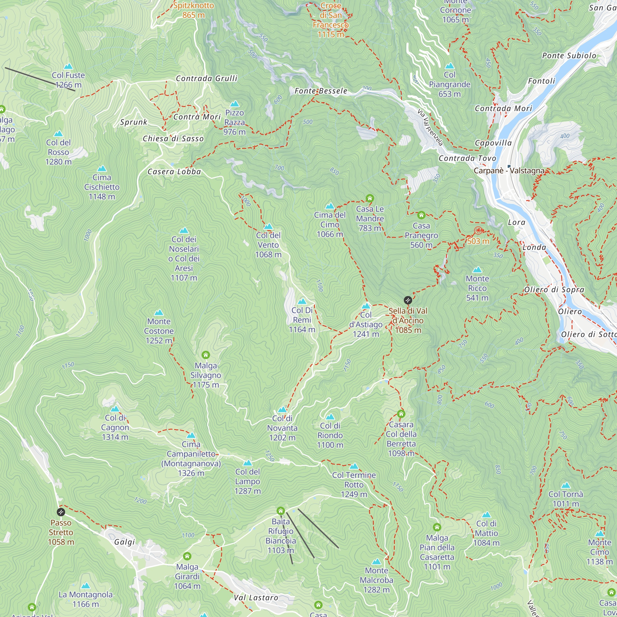 Malga Col dei Remi di Sopra map
