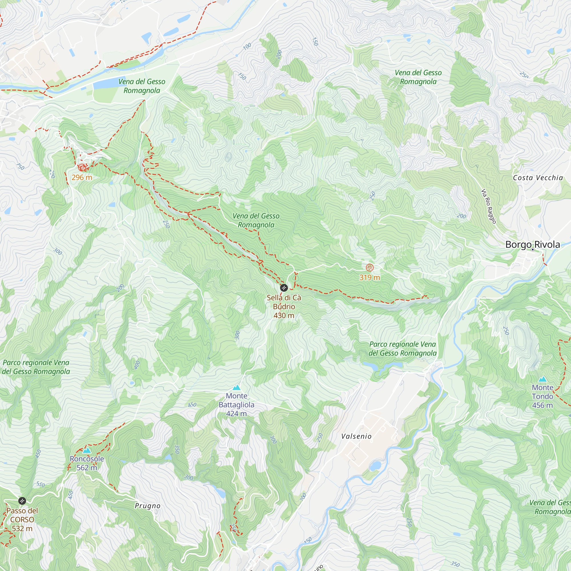 Ca' Budrio Rifugio Speleologico map
