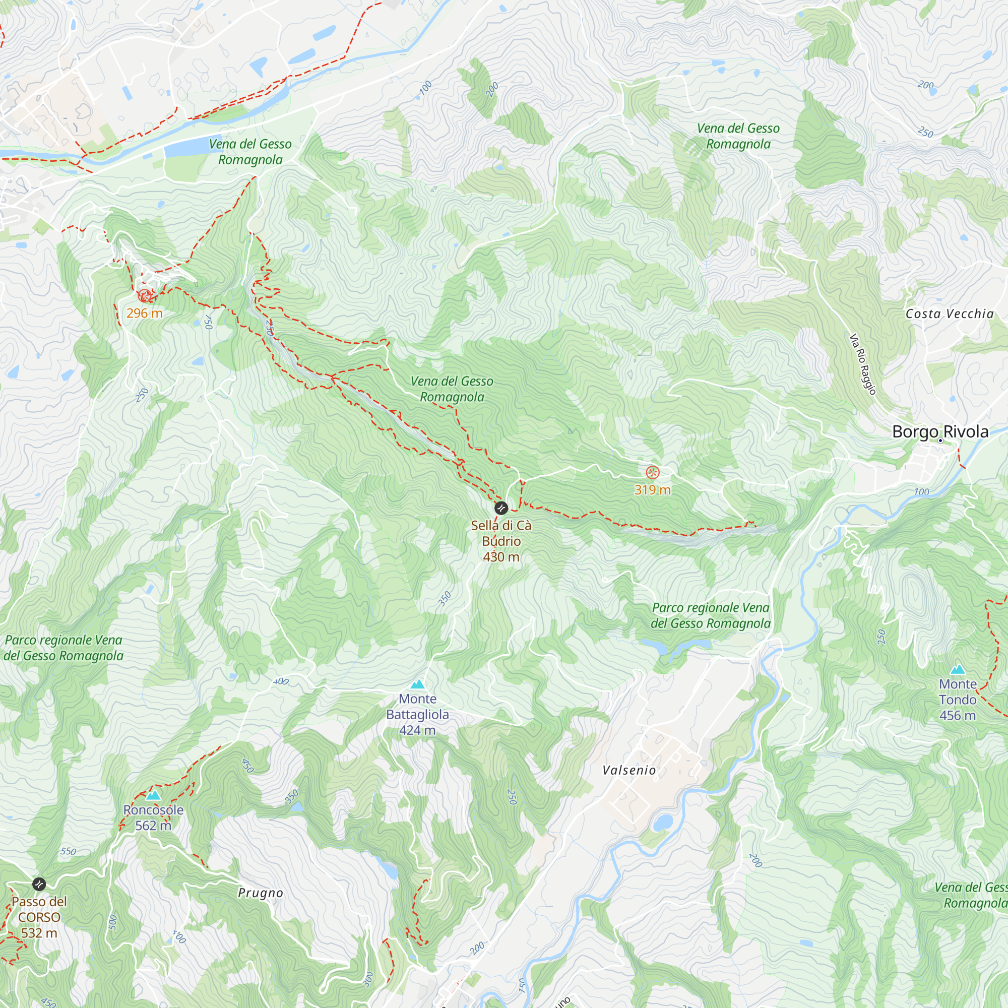 Ca' Budrio Rifugio Speleologico map