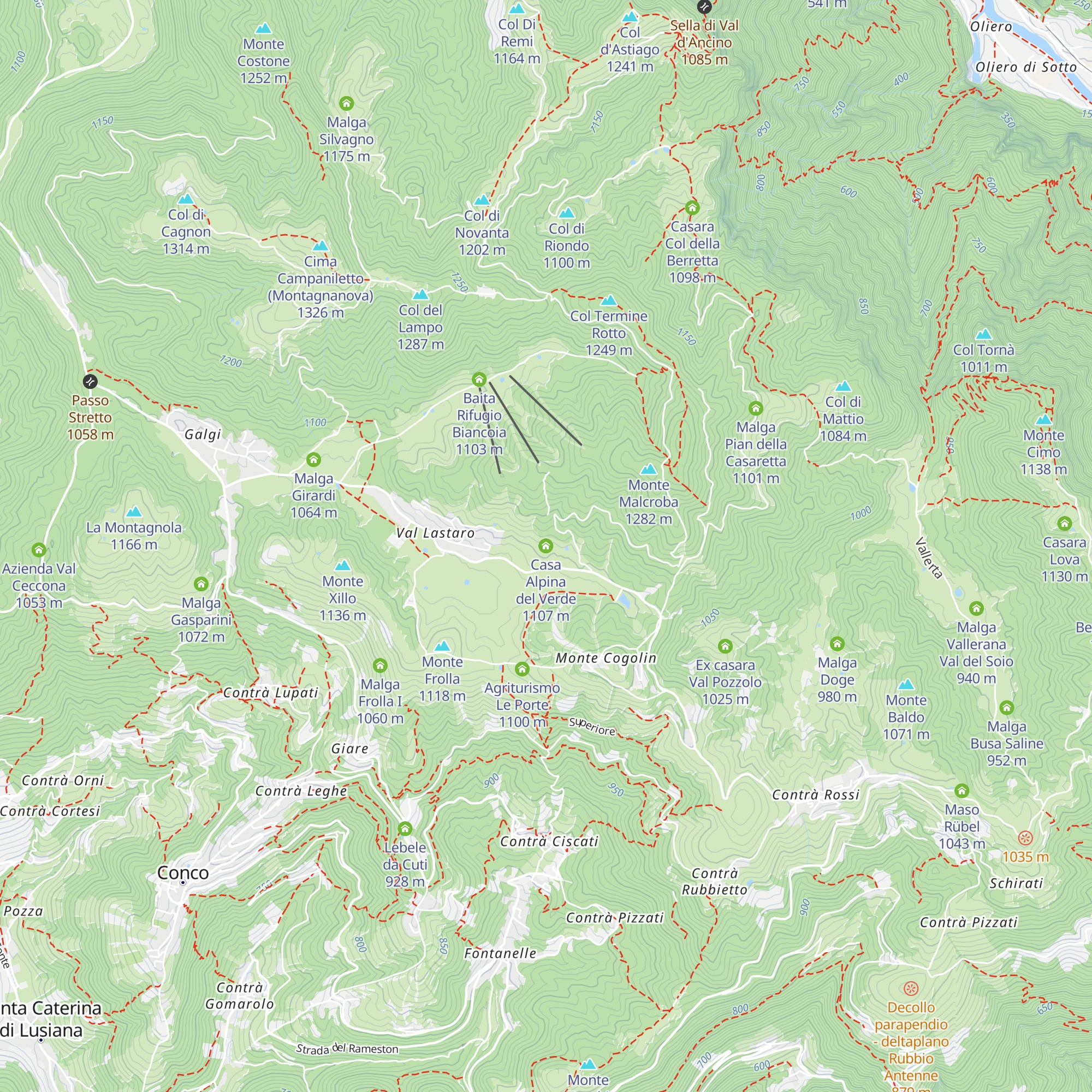 Casa Alpina del Verde map