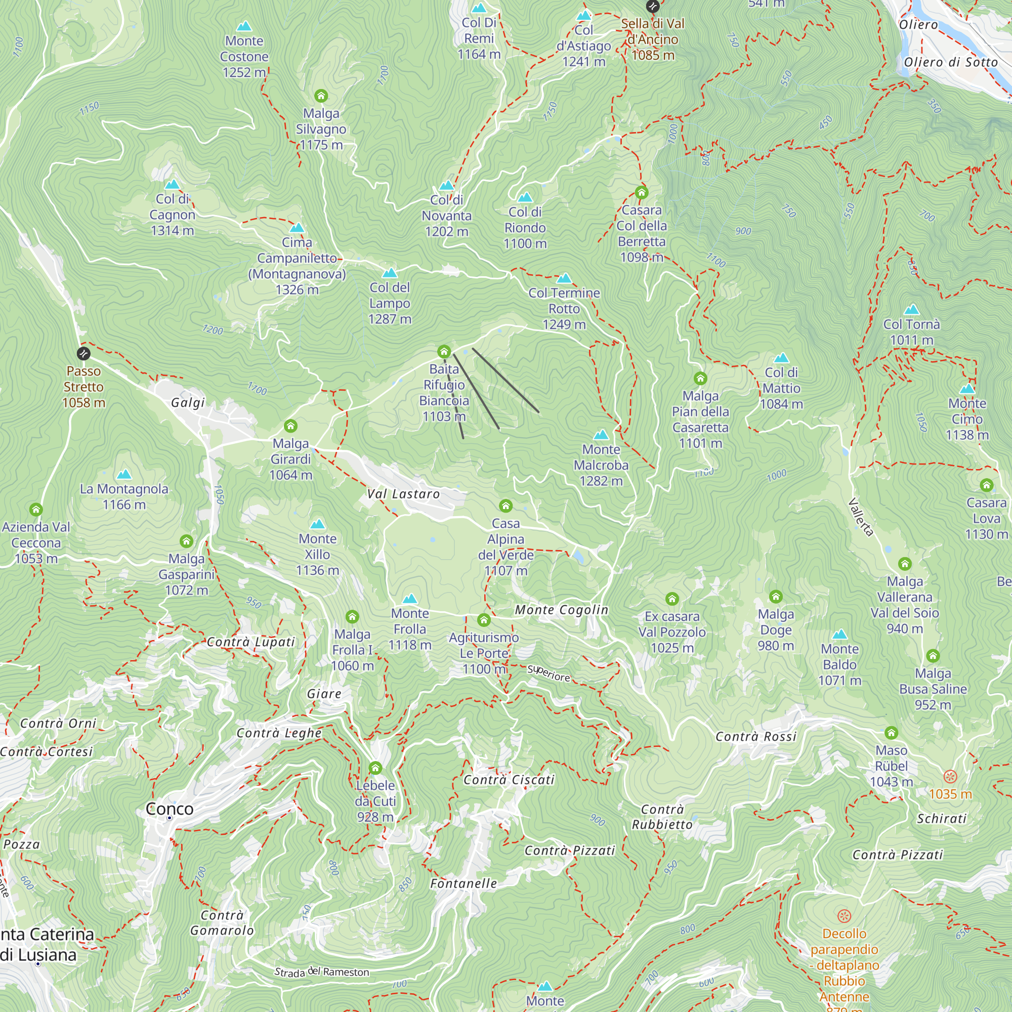 Casa Alpina del Verde map