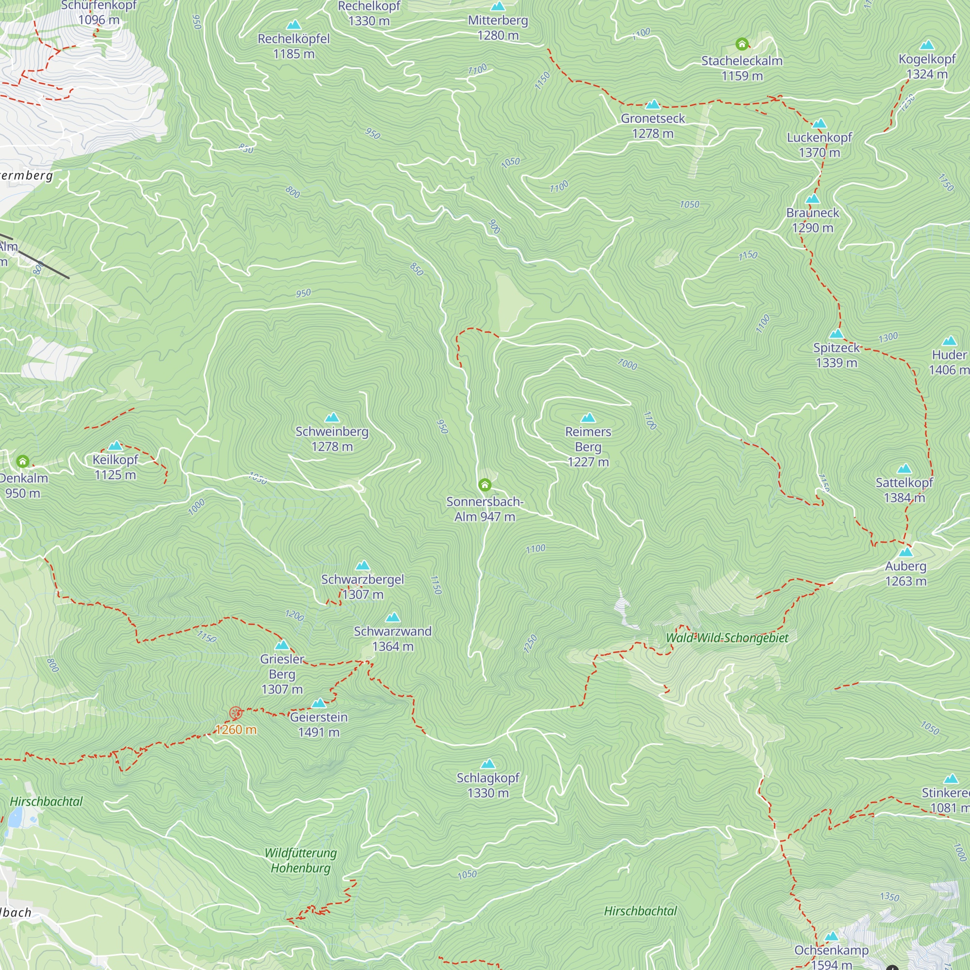 Sonnersbach-Alm map