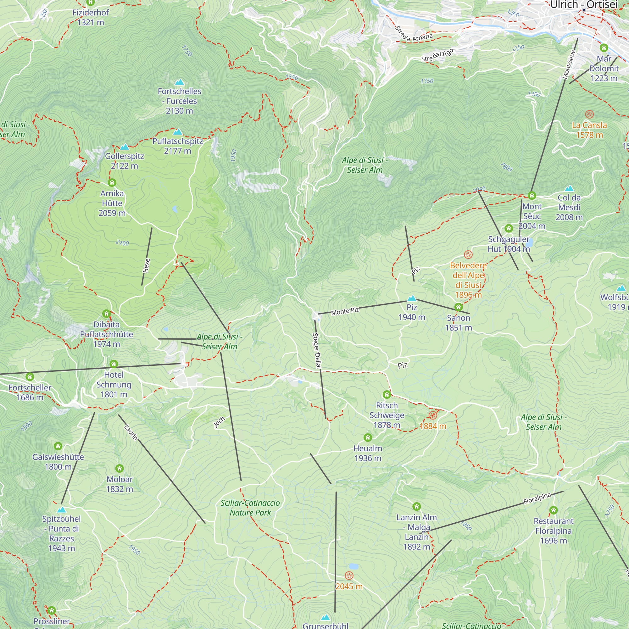 Hotel-Berggasthof Monte Piz map