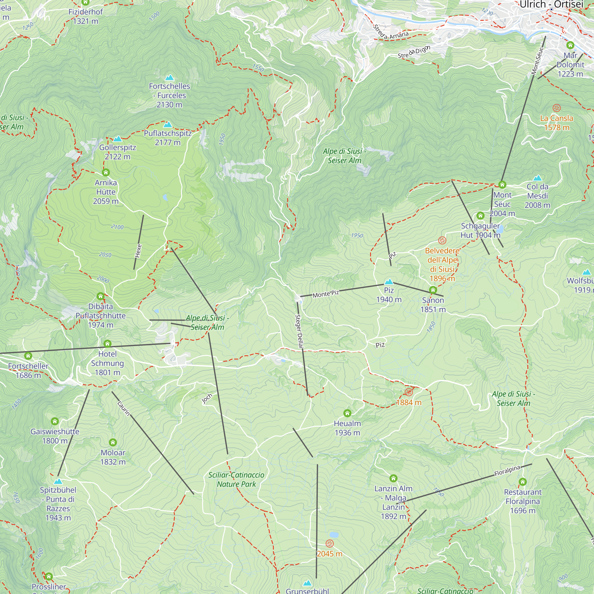 Hotel-Berggasthof Monte Piz map