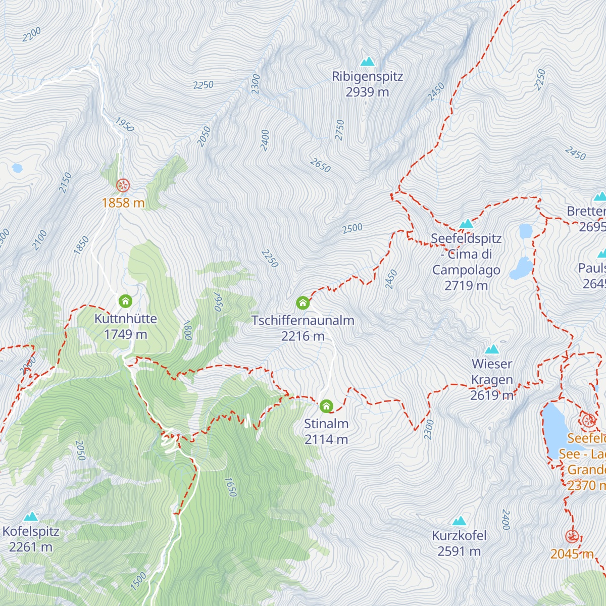 Tschiffernaunalm map