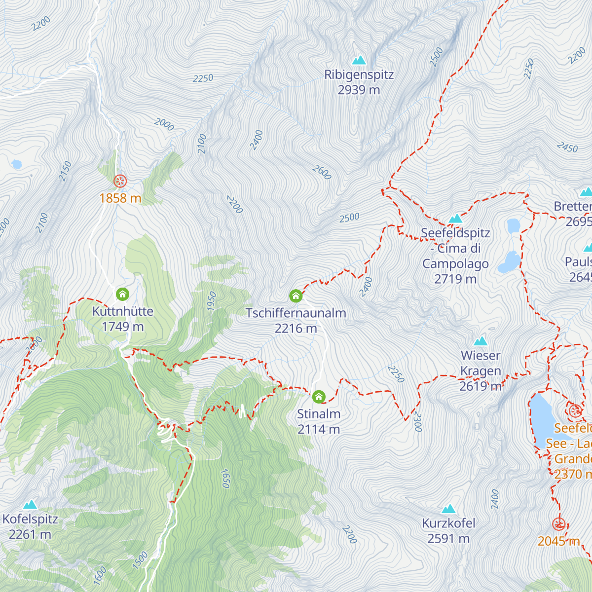 Tschiffernaunalm map