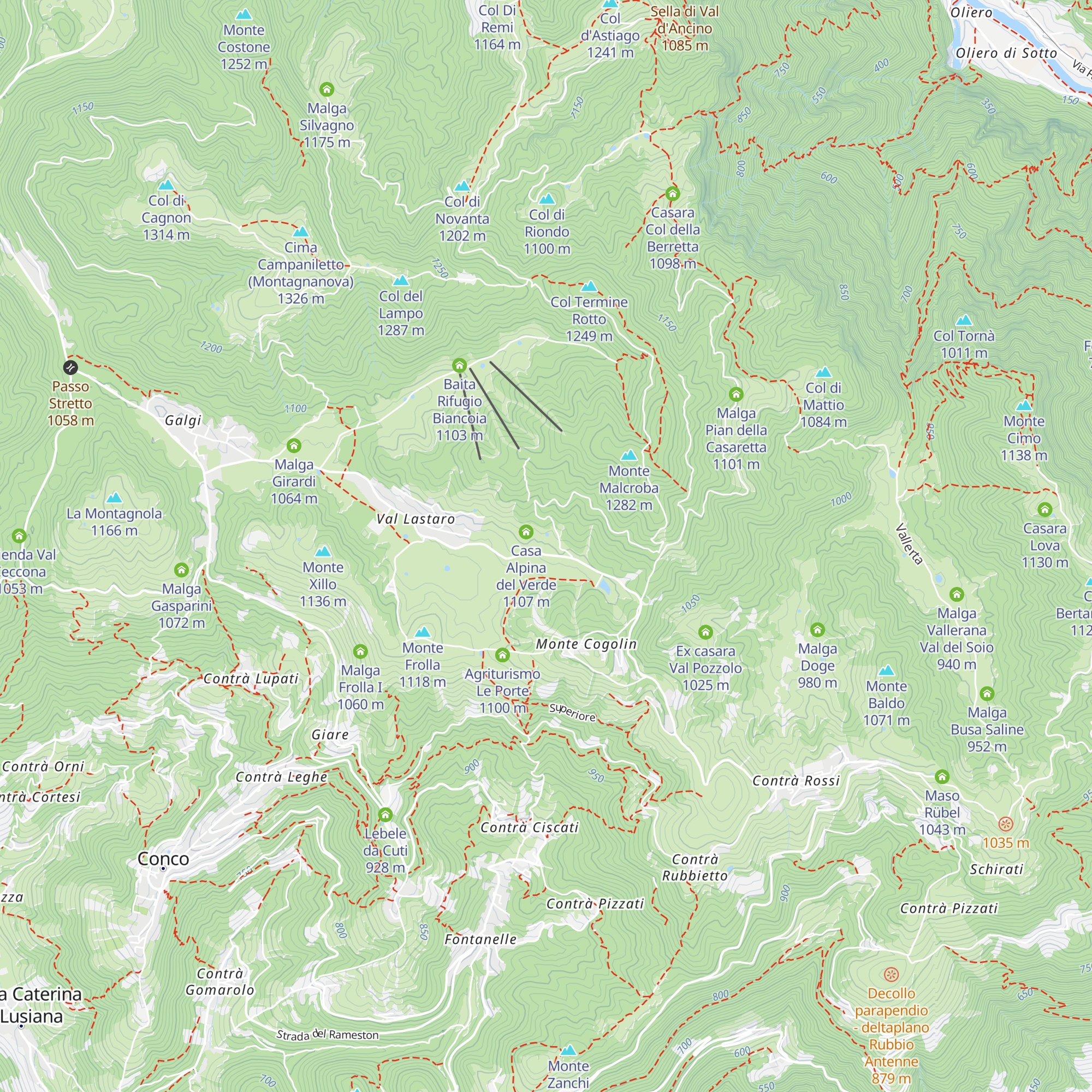 Malga Verde map