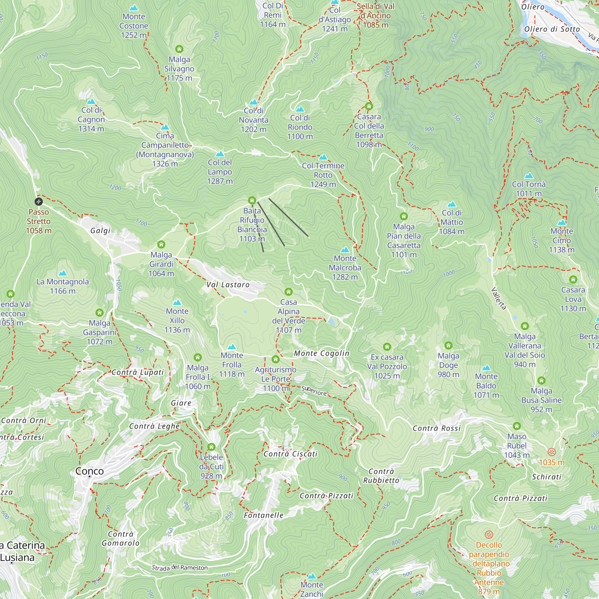 Malga Verde map