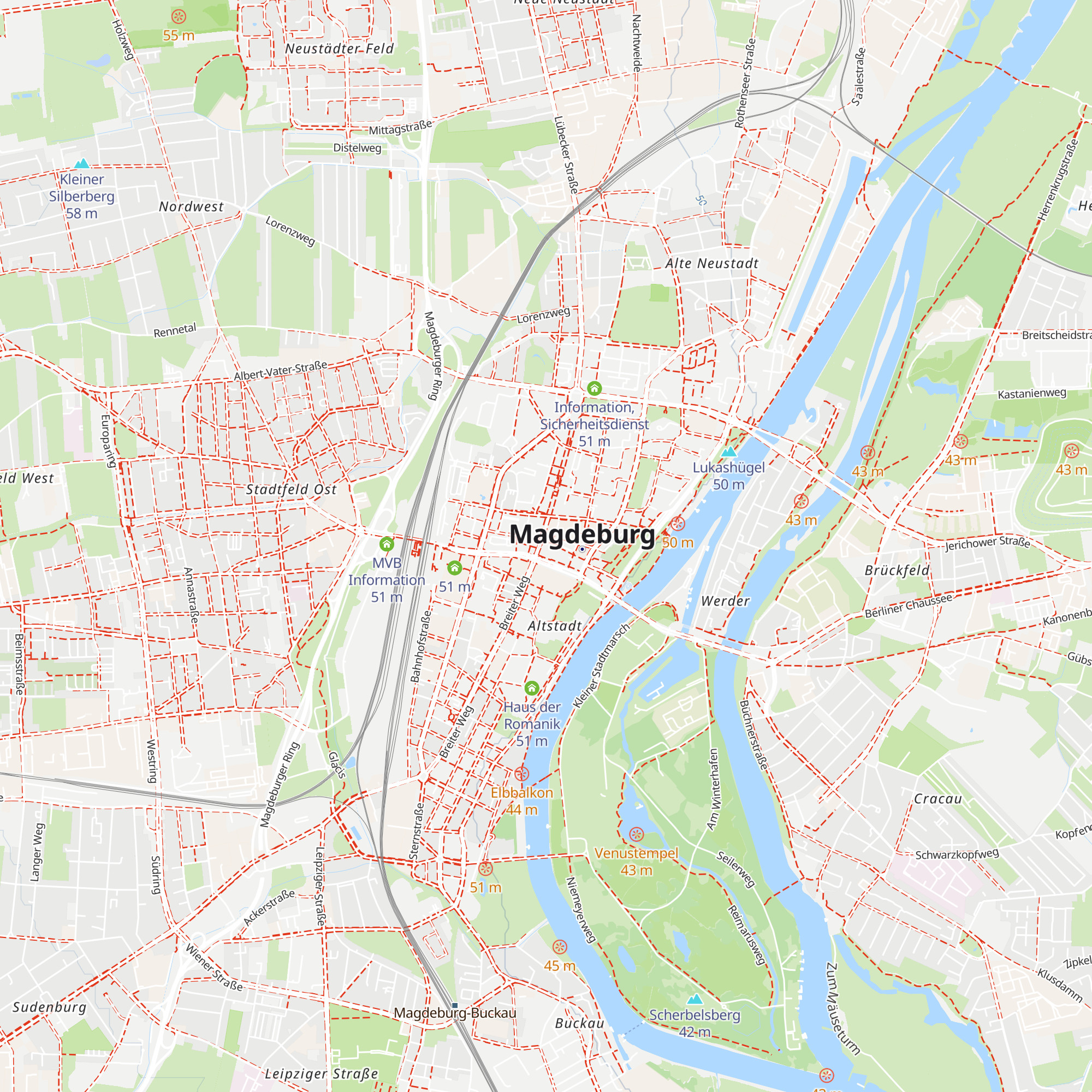 Tourist Information Magdeburg map